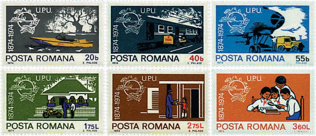 Sellos: 61973 MNH RUMANIA 1974 CENTENARIO DE LA UNION POSTAL UNIVERSAL