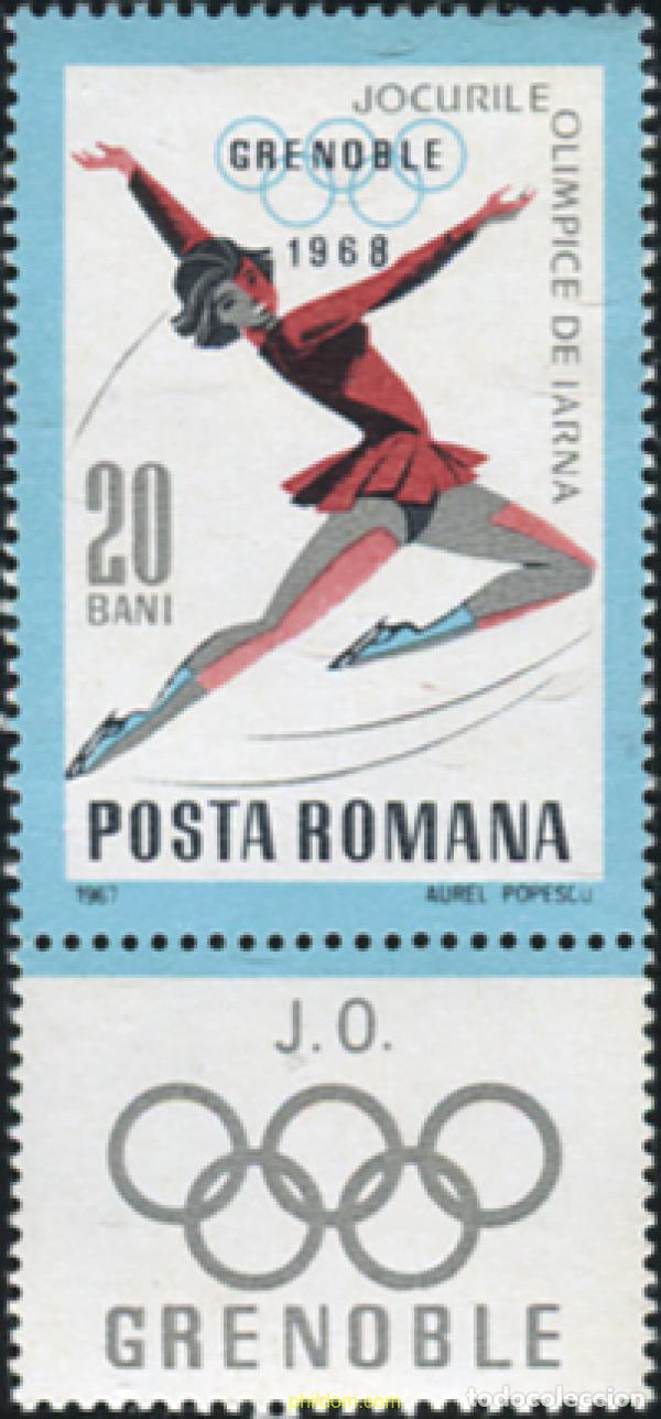 Sellos: 355740 MNH RUMANIA 1967 10 JUEGOS OLIMPICOS INVIERNO GRENOBLE 1968