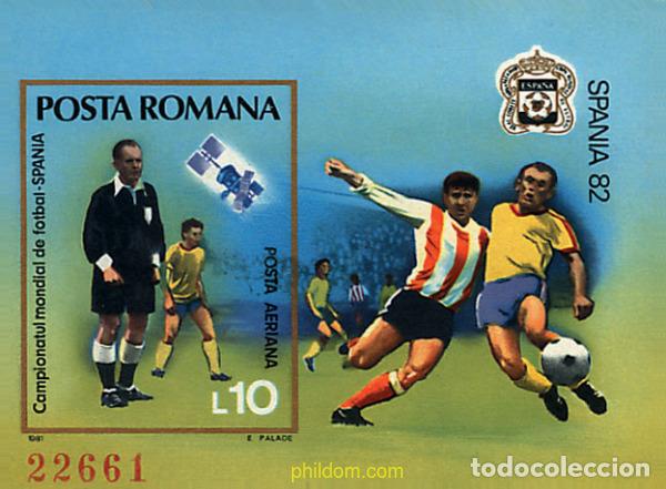 Stamps: 356300 MNH RUMANIA 1981 COPA DEL MUNDO DE FUTBOL. ESPA&Ntilde;A-82