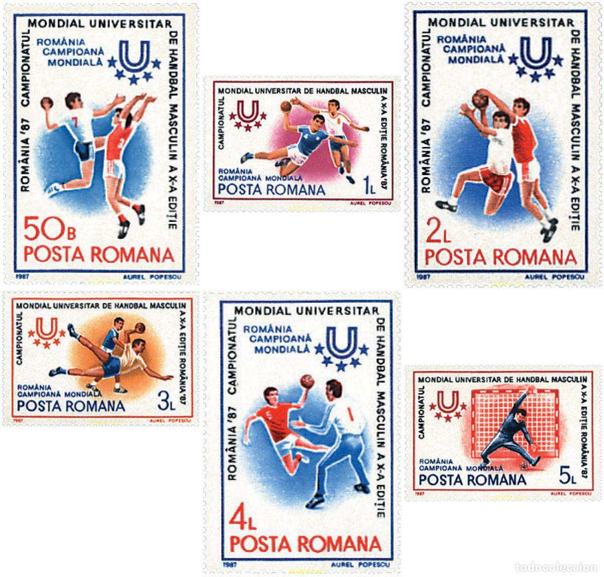 Sellos: 62158 MNH RUMANIA 1987 CAMPEONATOS DEL MUNDO UNIVERSITARIOS DE BALONMANO