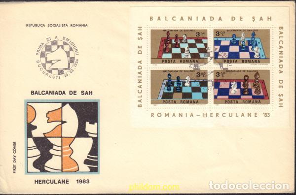 Sellos: 377372 MNH RUMANIA 1984 HERCULANE 83. BALCANIADA DE AJEDREZ