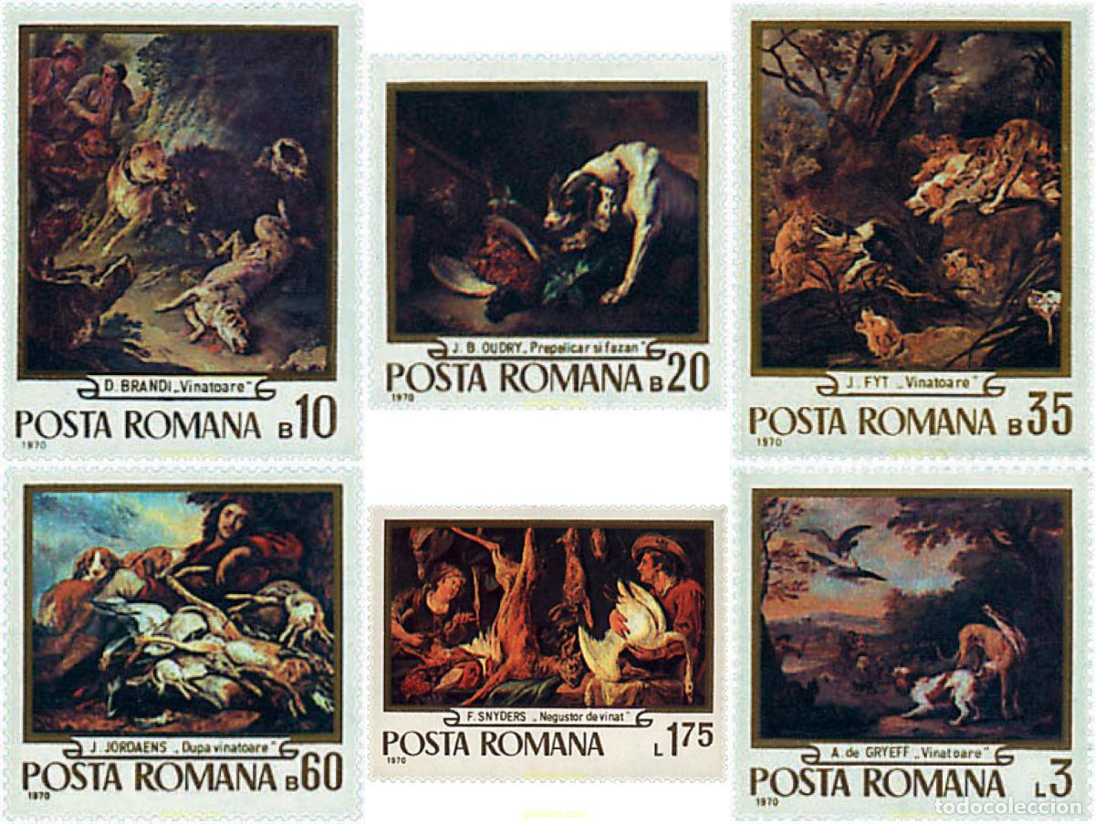 Sellos: 61950 MNH RUMANIA 1970 PINTURAS DE CAZA