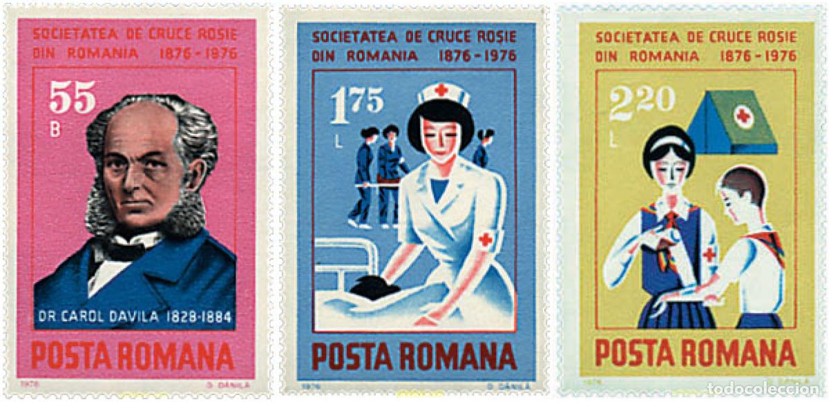 Sellos: 662720 MNH RUMANIA 1976 CENTENARIO DE LA CRUZ ROJA RUMANA