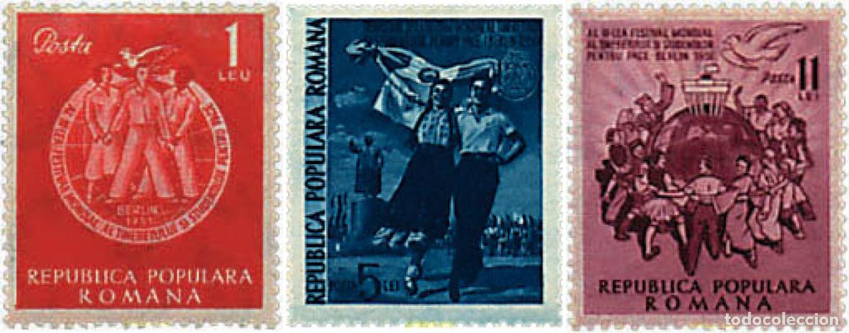 Sellos: 35754 MNH RUMANIA 1951 3 FESTIVAL MUNDIAL DE LA JUVENTUD