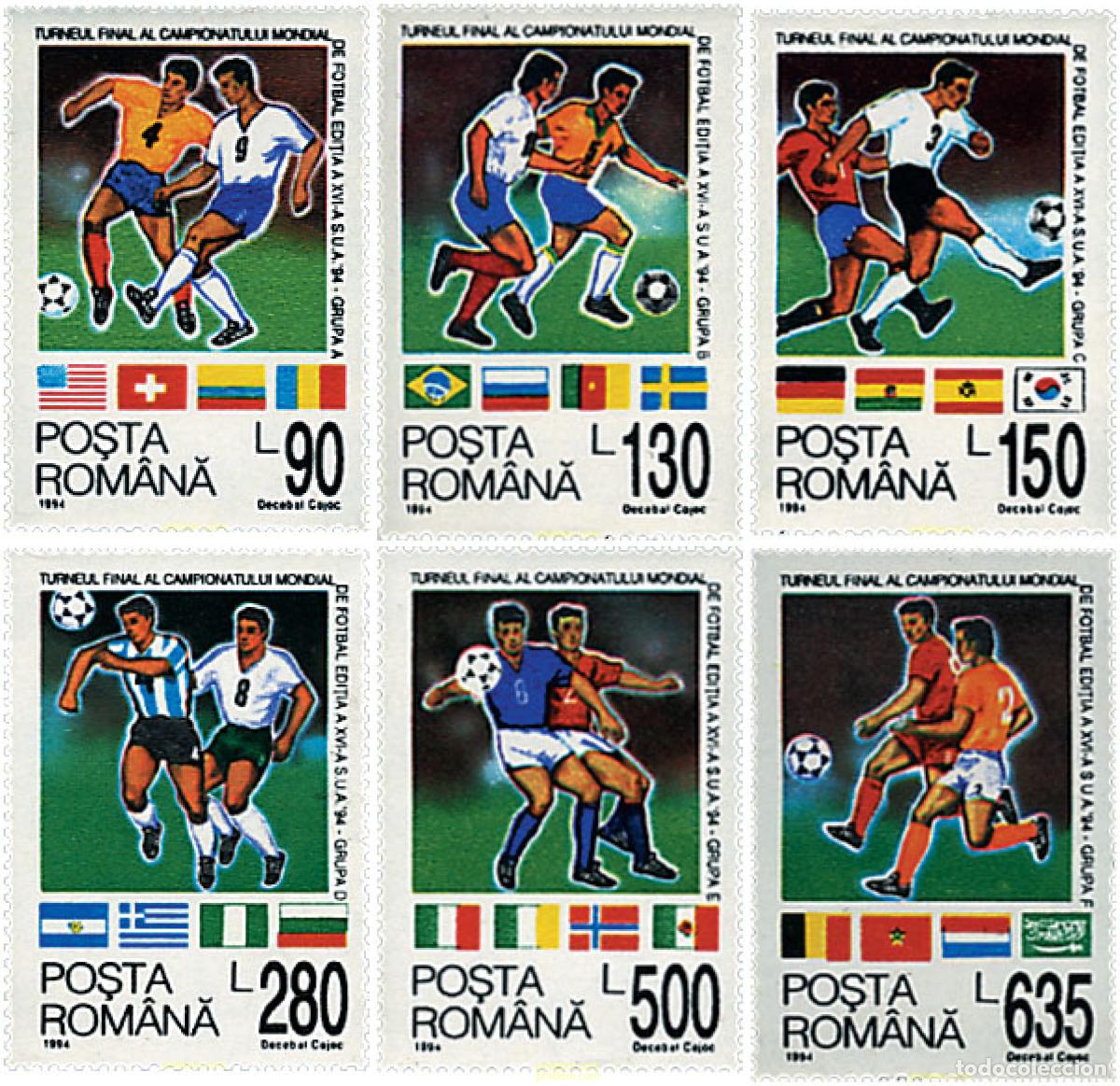 Sellos: 62428 MNH RUMANIA 1994 COPA DEL MUNDO DE FUTBOL. USA-94