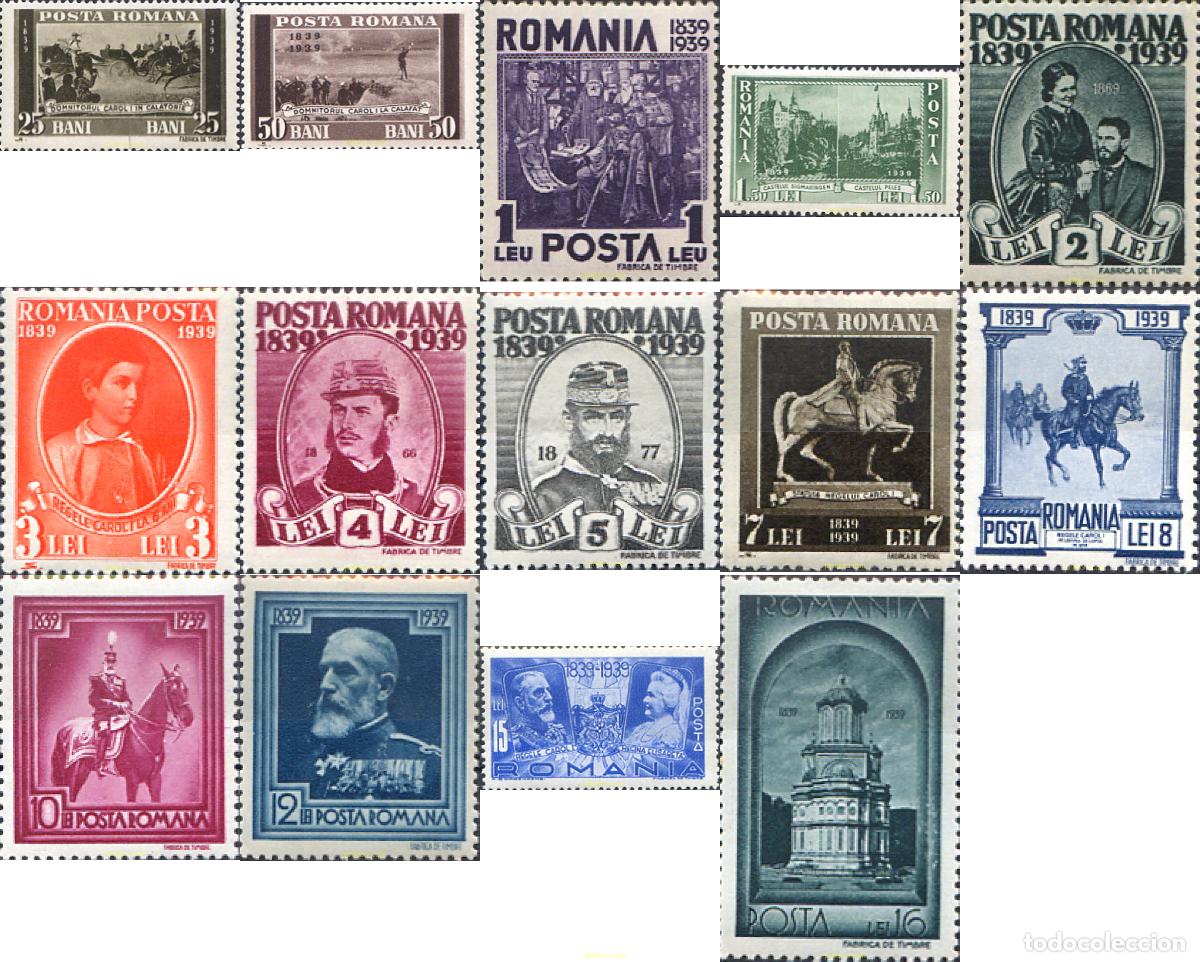 Sellos: 789512 MNH RUMANIA 1939 CENTENARIO DEL NACIMIENTO DEL REY CARLOS I
