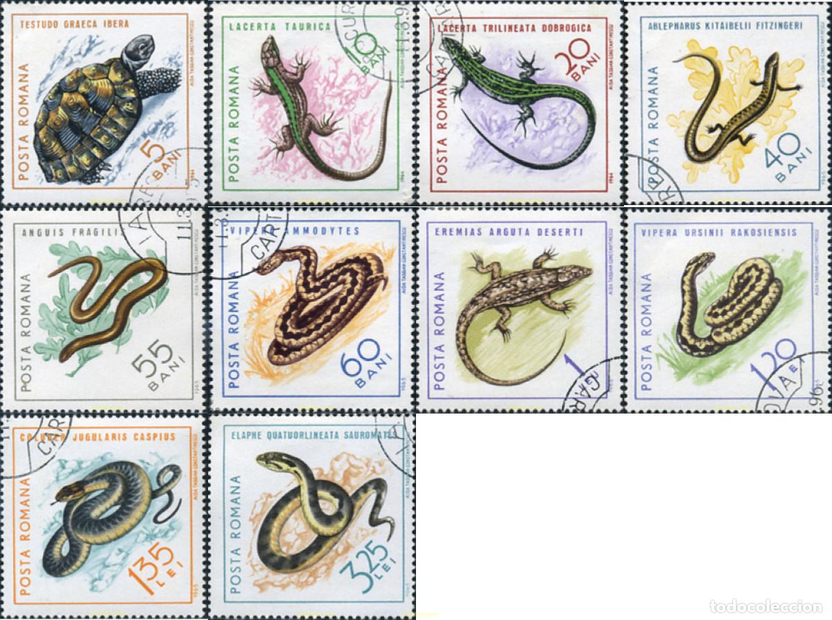 Sellos: 339472 USED RUMANIA 1965 REPTILES