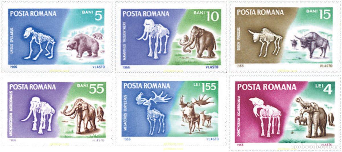 Sellos: 61927 MNH RUMANIA 1966 FAUNA PREHISTORICA