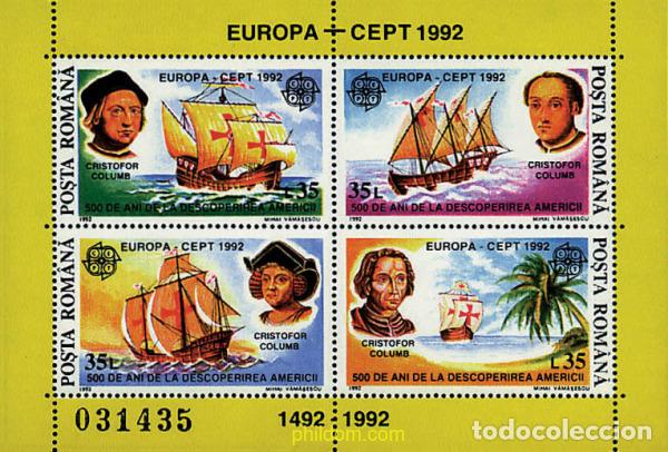 Sellos: 62830 MNH RUMANIA 1992 EUROPA CEPT. 500 ANIVERSARIO DEL DESCUBRIMIENTO DE AMERICA