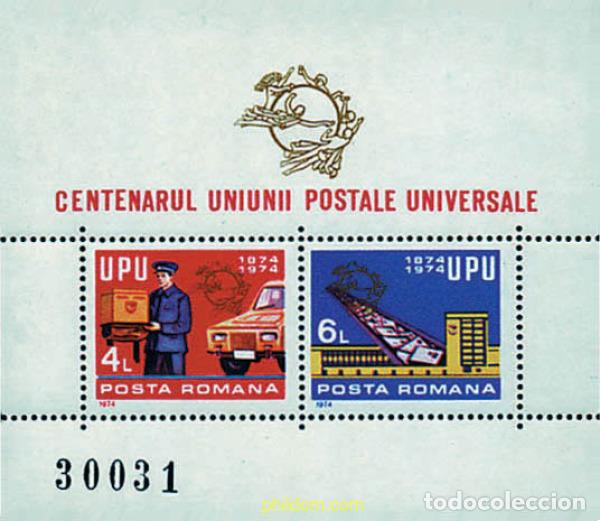 Sellos: 56033 MNH RUMANIA 1974 CENTENARIO DE LA UNION POSTAL UNIVERSAL