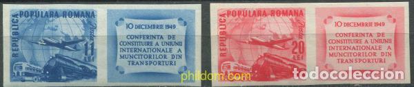 Sellos: 19711 MNH RUMANIA 1949 CONFERENCIA DE LOS SINDICATOS INTERNACIONALES DE TRASPORTES