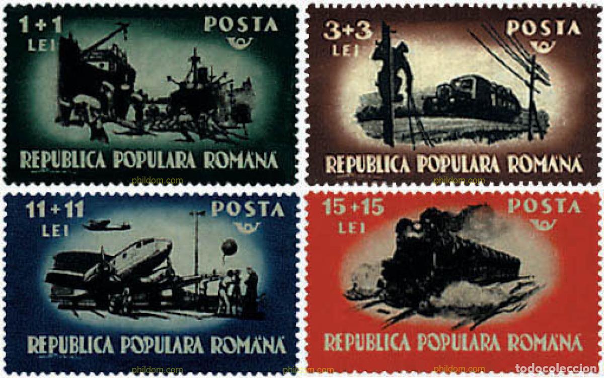 Sellos: 57453 MNH RUMANIA 1948 EN HONOR A LOS AUXILIARES DE TRANSPORTES Y COMUNICACIONES