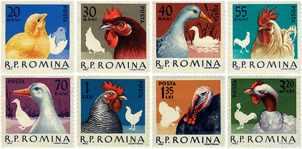 Sellos: 61904 MNH RUMANIA 1963 AVES DE CORRAL