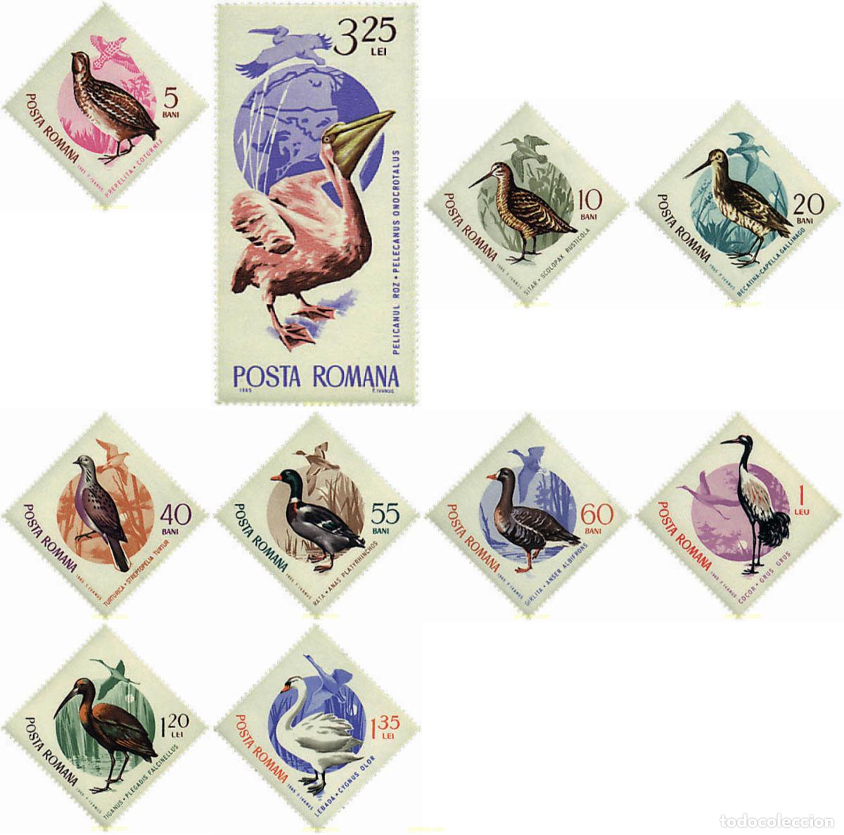 Sellos: 234574 USED RUMANIA 1965 AVES MIGRATORIAS