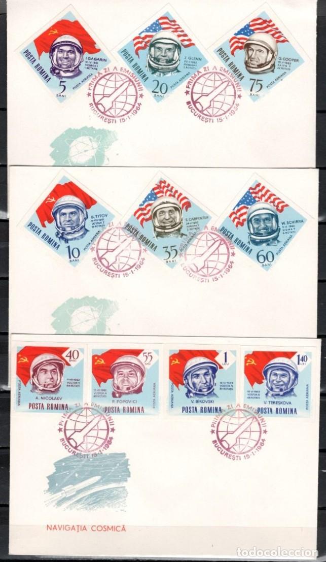 Sellos: RUMANIA 1964 3 SPD FDC IMPERF ESPACIO ESPACE SPACE ASTRONAUTAS ASTRONAUTES ASTRONAUTS