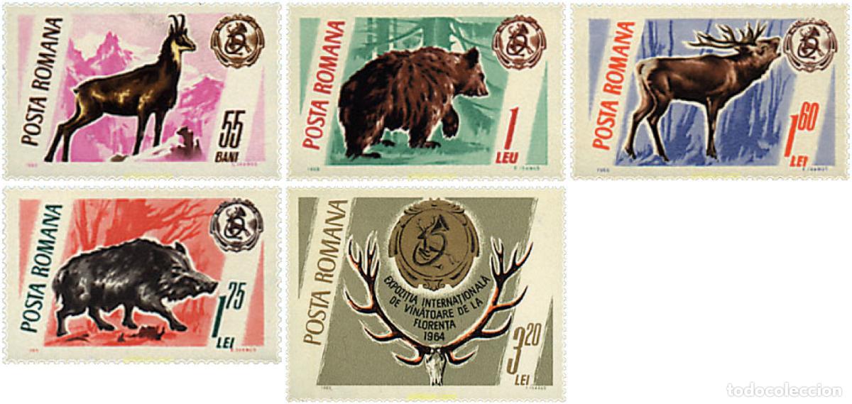 Sellos: 61916 MNH RUMANIA 1965 EXPOSICION INTERNACIONAL DE CAZA. FAUNA