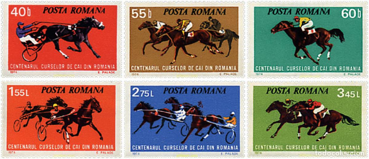 Sellos: 31256 MNH RUMANIA 1974 CENTENARIO DE LAS CARRERAS DE CABALLOS EN RUMANIA