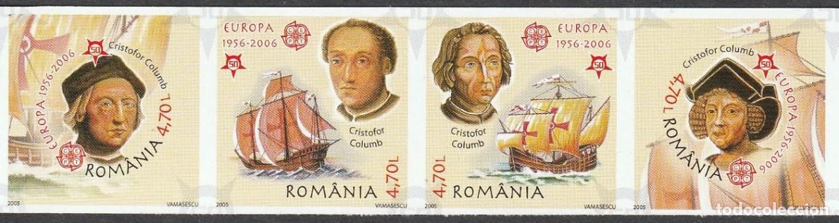 Sellos: RUMANIA 2005 4 STAMPS MNH IMPERF EUROPA CEPT CHRISTOPHER COLUMBUS CRISTOBAL COLON COLOMB COLOMBO