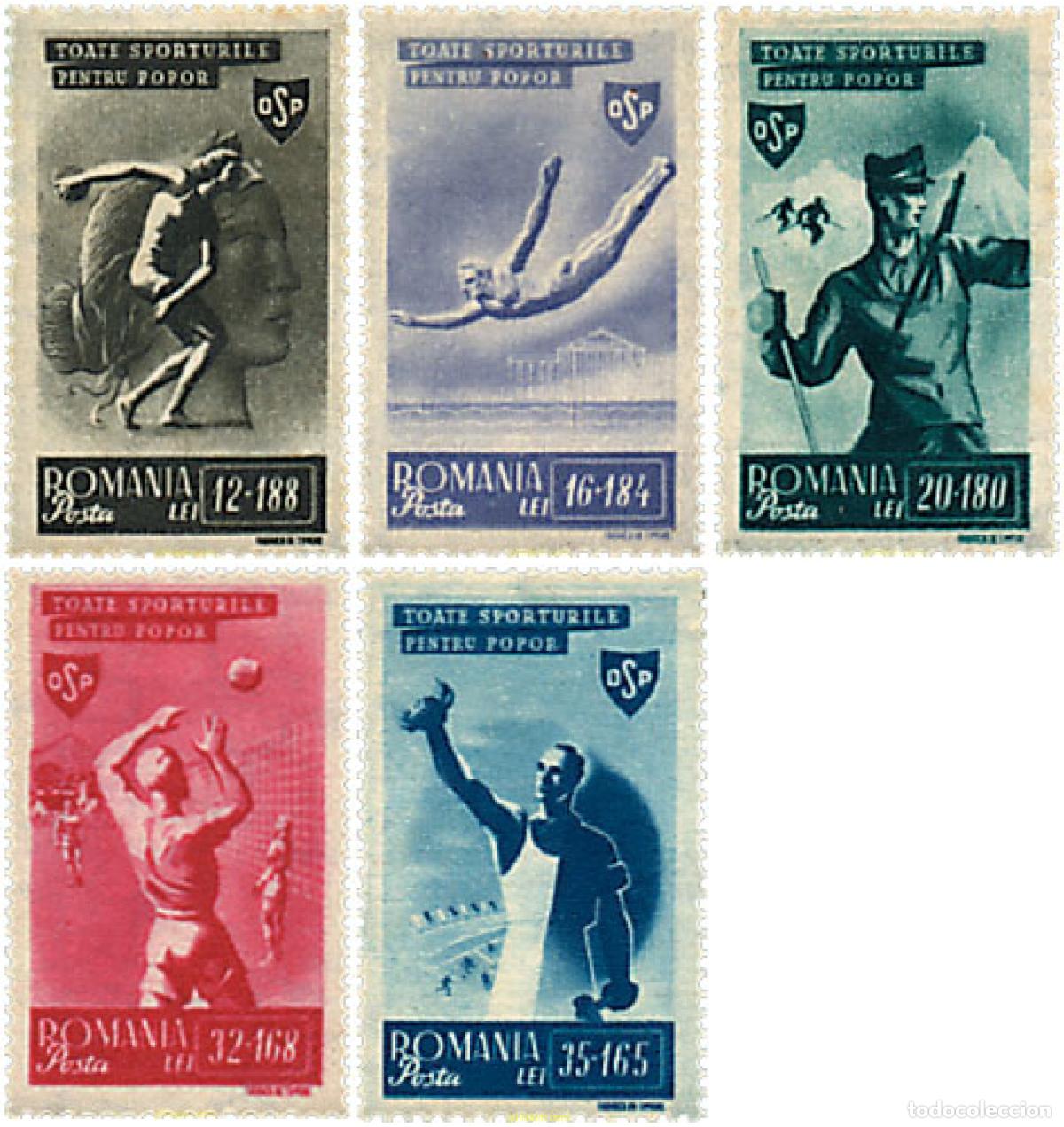 Sellos: 71813 MNH RUMANIA 1945 ORGANIZACION DEL DEPORTE POPULAR