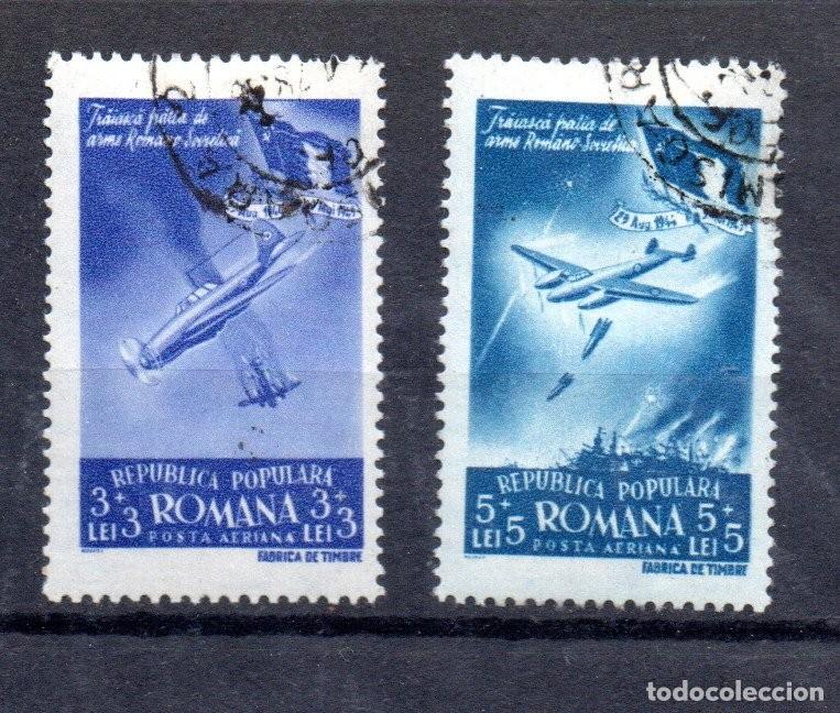 Sellos: RUMANIA. 1948. A&Eacute;REO. YT 47,48