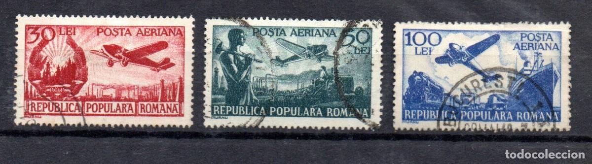 Sellos: RUMANIA. 1948. A&Eacute;REO. YT 53/55