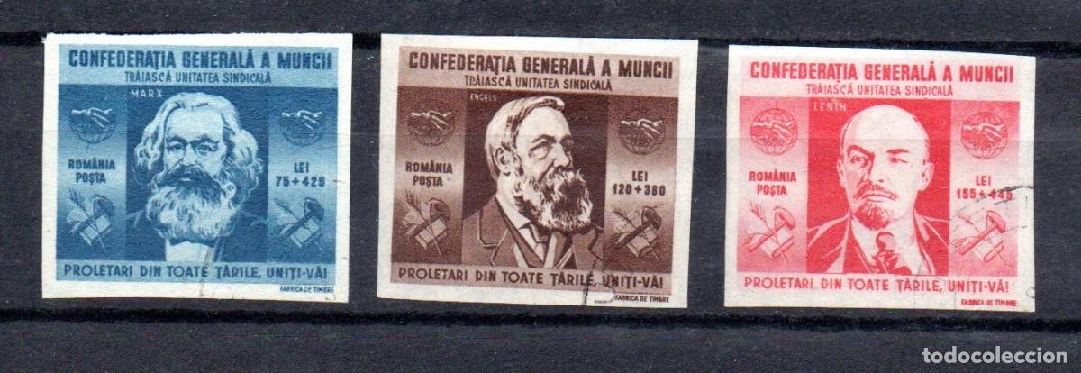 Sellos: RUMANIA. 1945. YT 833a/835a. CONFEDERACI&Oacute;N GENERAL DEL TRABAJO