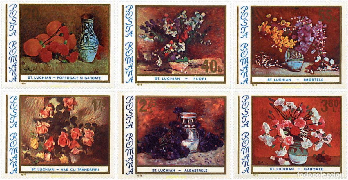 Sellos: 93965 MNH RUMANIA 1976 PINTURAS DE FLORES DE S. LUCHIAN