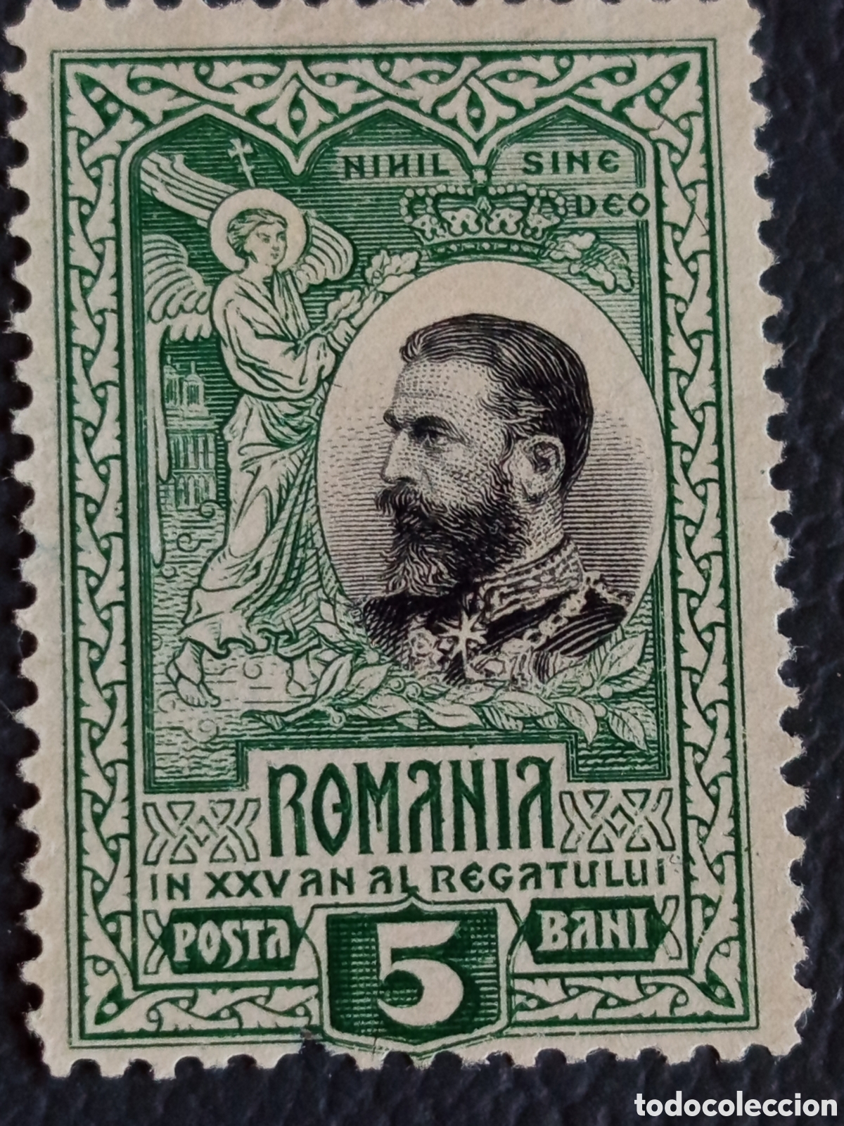 Timbres: Ruman&iacute;a 1906 25 Aniversario Reino Carol I 5 bani Michel 170 sin goma
