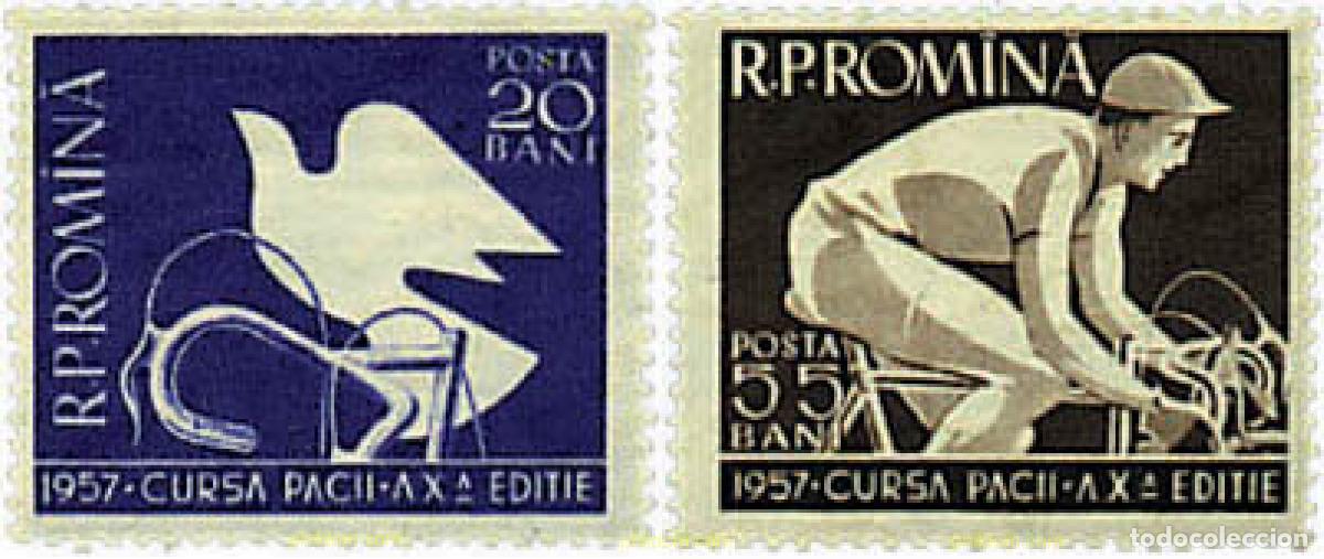 Timbres: 61874 MNH RUMANIA 1957 10 VUELTA CICLISTA DE LA PAZ