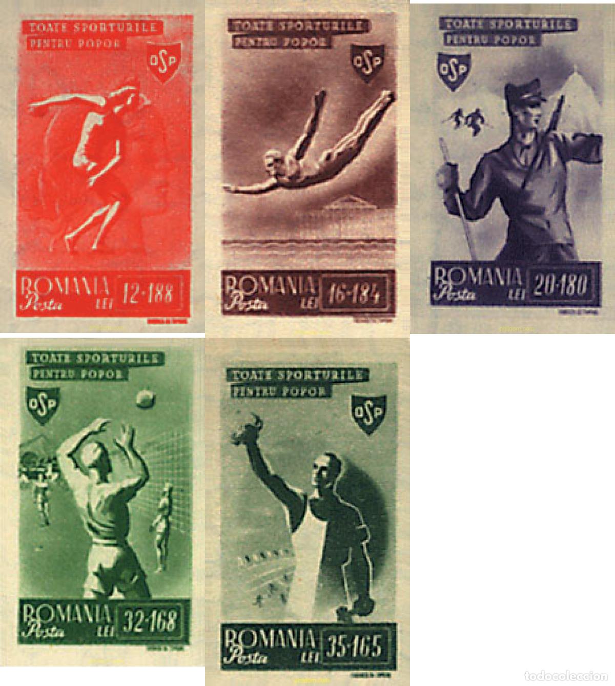 Selos: 80294 MNH RUMANIA 1945 A BENEFICIO DEL DEPORTE POPULAR