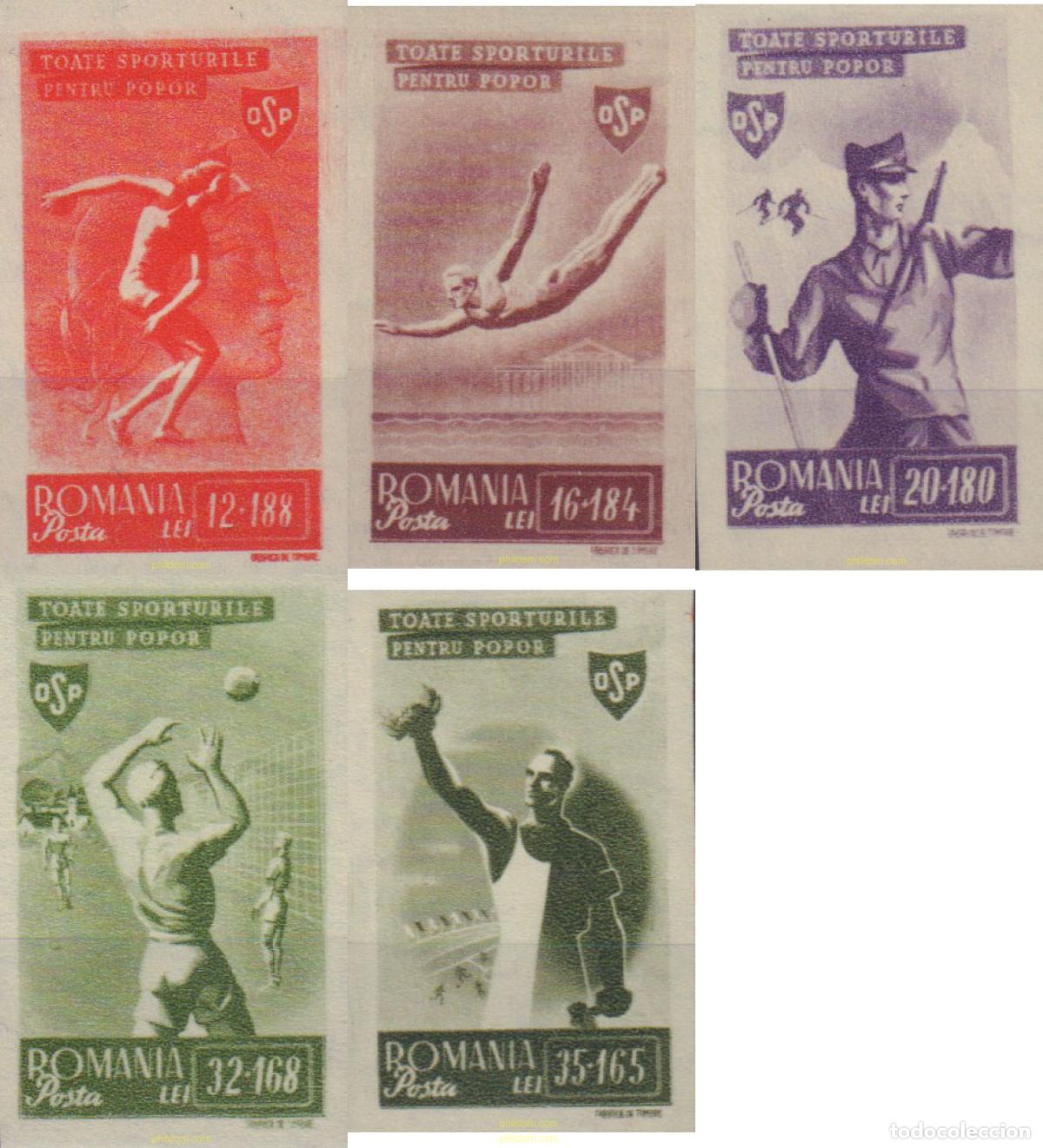 Timbres: 584674 MNH RUMANIA 1945 A BENEFICIO DEL DEPORTE POPULAR
