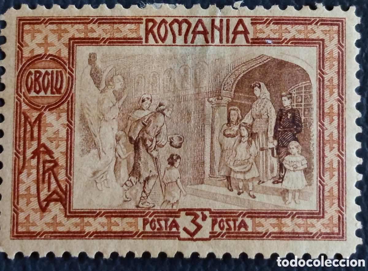 Sellos: Ruman&iacute;a 1906 Obolul Marii Reina Isabel 3 bani Scott 178 Michel 176 MH