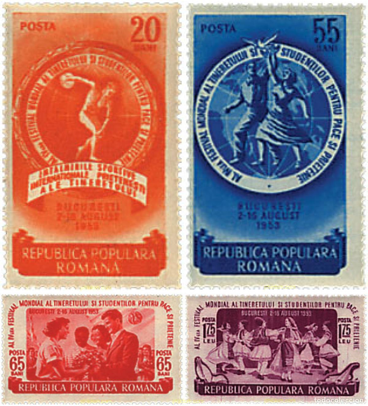 Briefmarken: 61859 MNH RUMANIA 1953 4 FESTIVAL MUNDIAL DE LA JUVENTUD