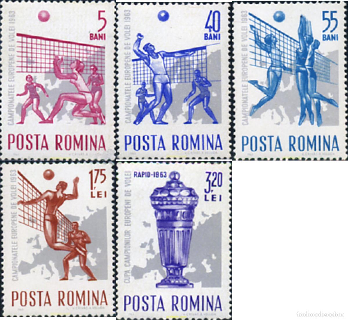 Stamps: 61903 MNH RUMANIA 1963 CAMPEONATOS DE EUROPA DE BALONVOLEA