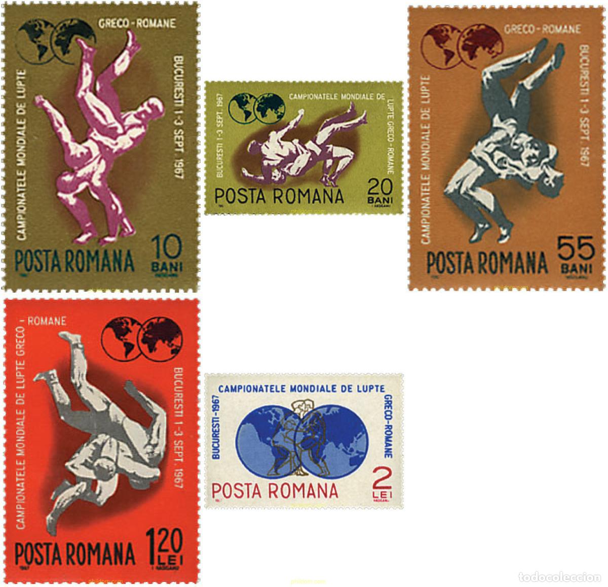 Sellos: 61931 MNH RUMANIA 1967 CAMPEONATOS DEL MUNDO DE LUCHA GRECO-ROMANA EN BUCAREST