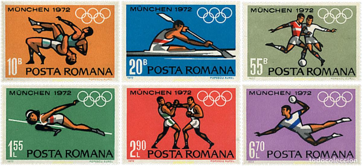 Sellos: 61960 MNH RUMANIA 1972 20 JUEGOS OLIMPICOS VERANO MUNICH 1972