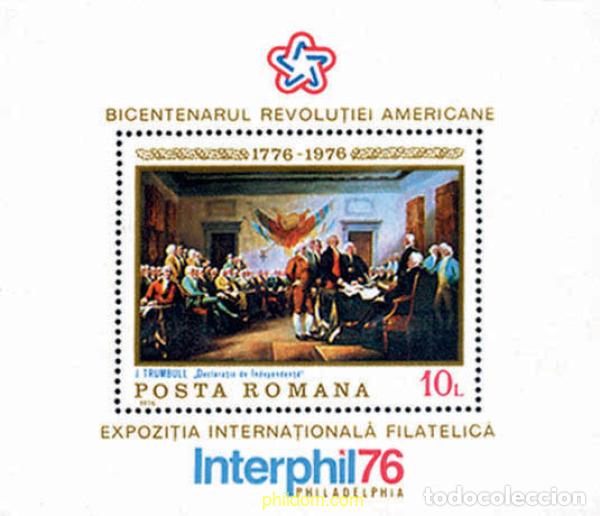 Sellos: 61978 MNH RUMANIA 1976 BICENTENARIO DE LA INDEPENDENCIA DE LOS ESTADOS UNIDOS