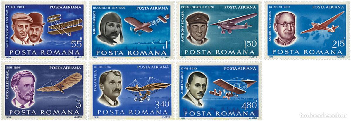 Sellos: 61990 MNH RUMANIA 1978 PIONEROS DE LA AVIACION