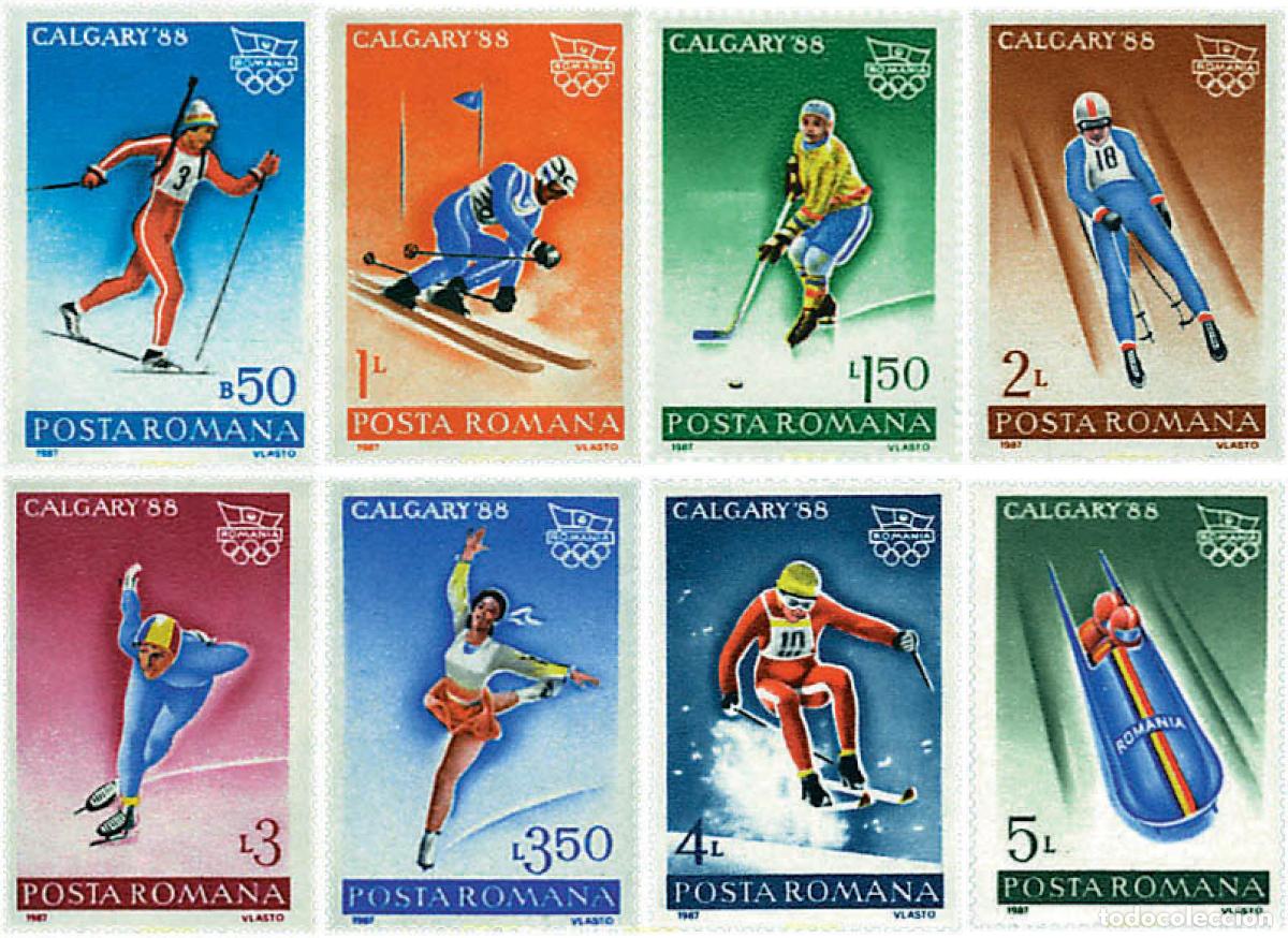 Sellos: 71630 MNH RUMANIA 1987 15 JUEGOS OLIMPICOS INVIERNO CALGARY 1988
