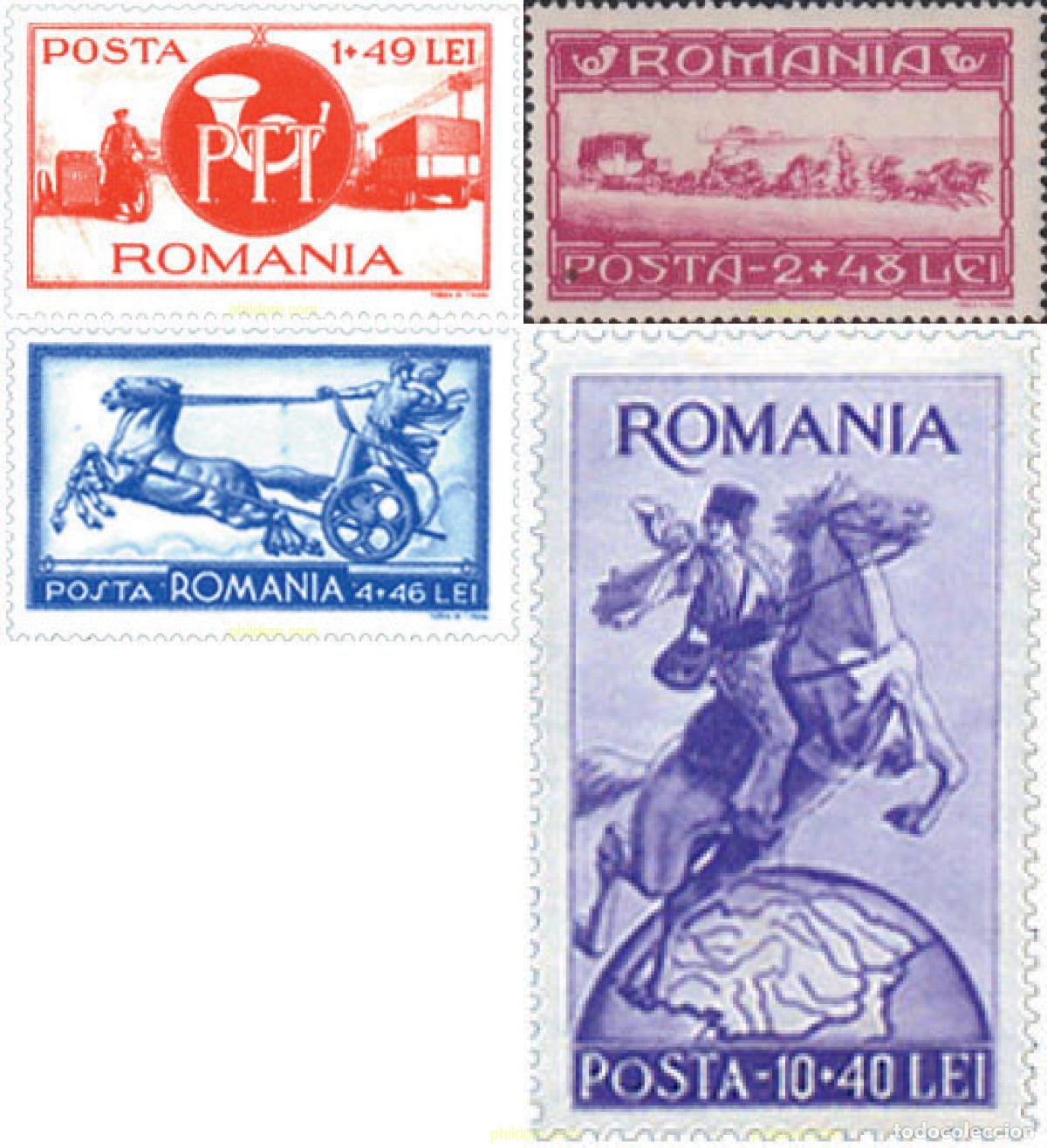 Sellos: 42335 MNH RUMANIA 1944 BICENTENARIO DEL CORREO