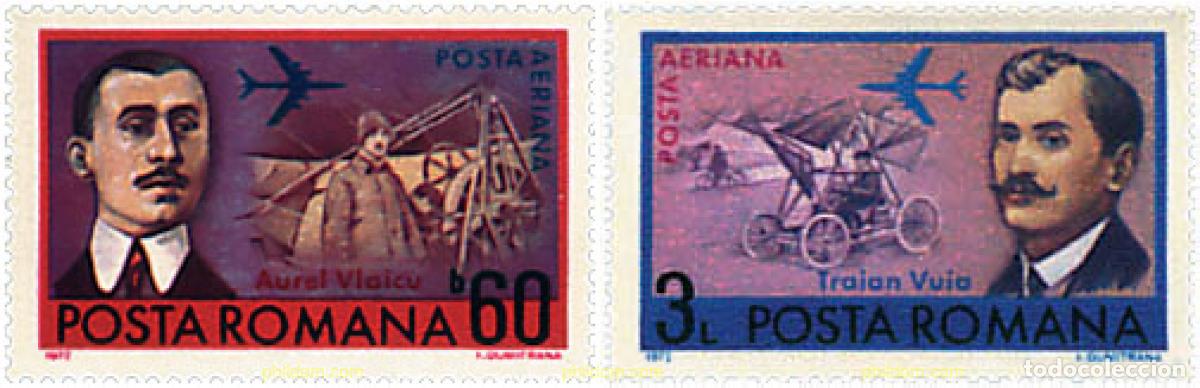 Sellos: 61956 MNH RUMANIA 1972 PIONEROS DE LA AVIACION