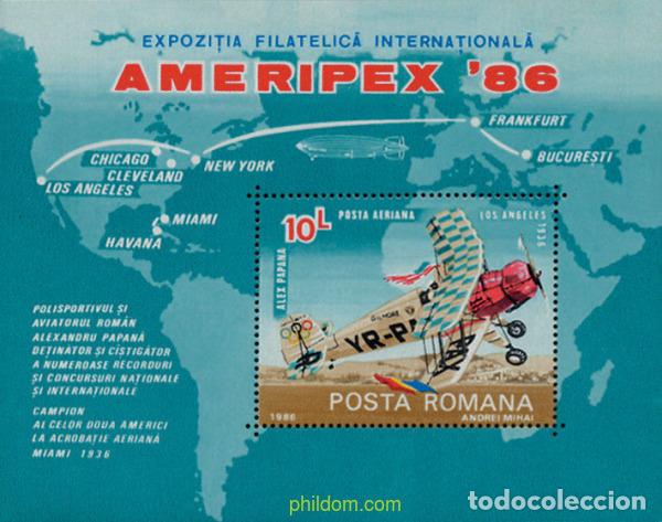 Sellos: 62151 MNH RUMANIA 1986 AMERIPEX 86. EXPOSICION FILATELICA INTERNACIONAL