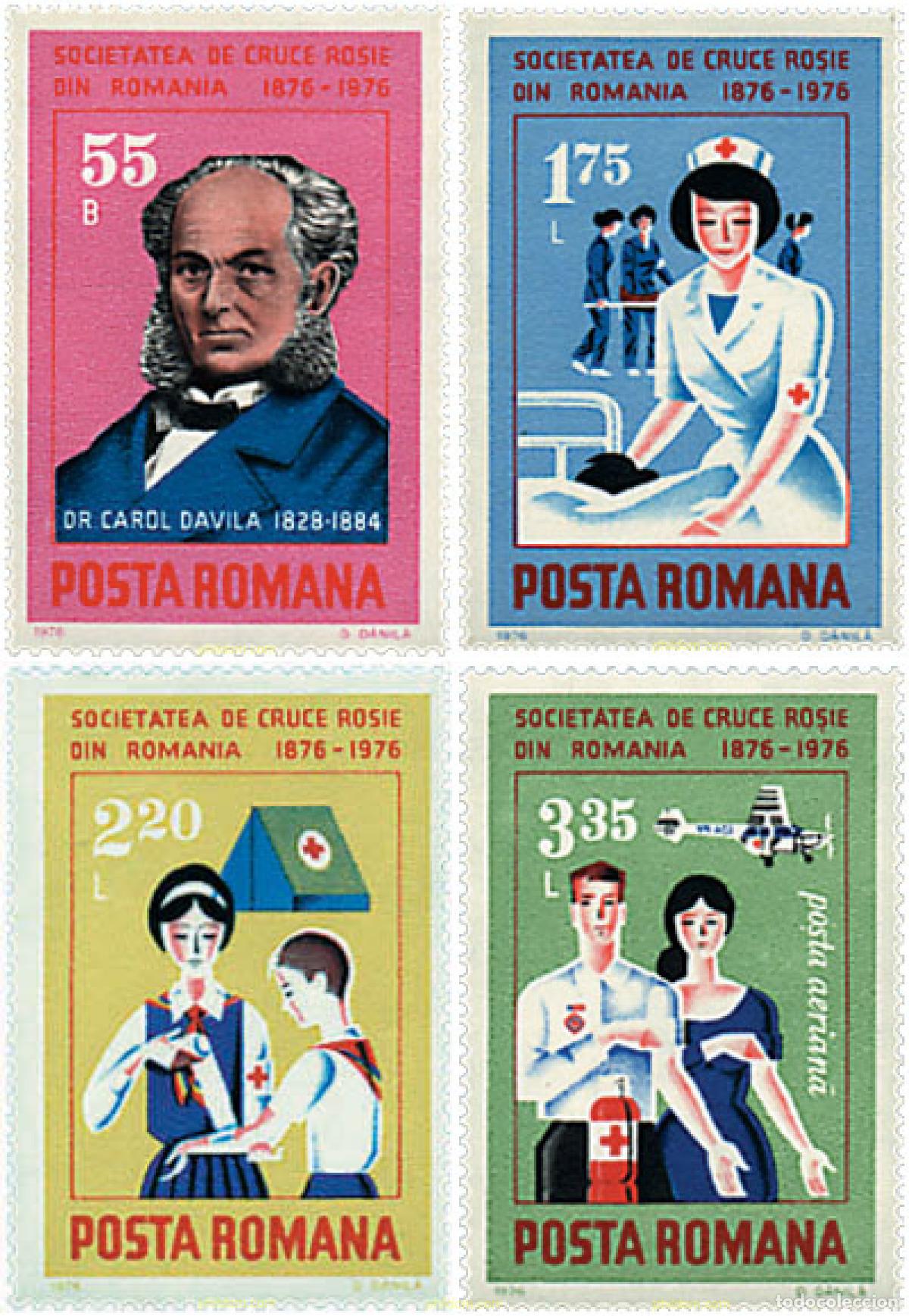 Sellos: 38872 MNH RUMANIA 1976 CENTENARIO DE LA CRUZ ROJA RUMANA