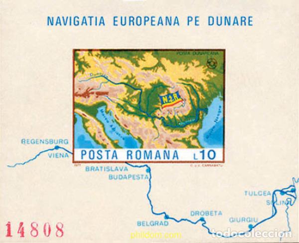 Sellos: 370344 MNH RUMANIA 1977 NAVEGACION EUROPEA POR EL DANUBIO