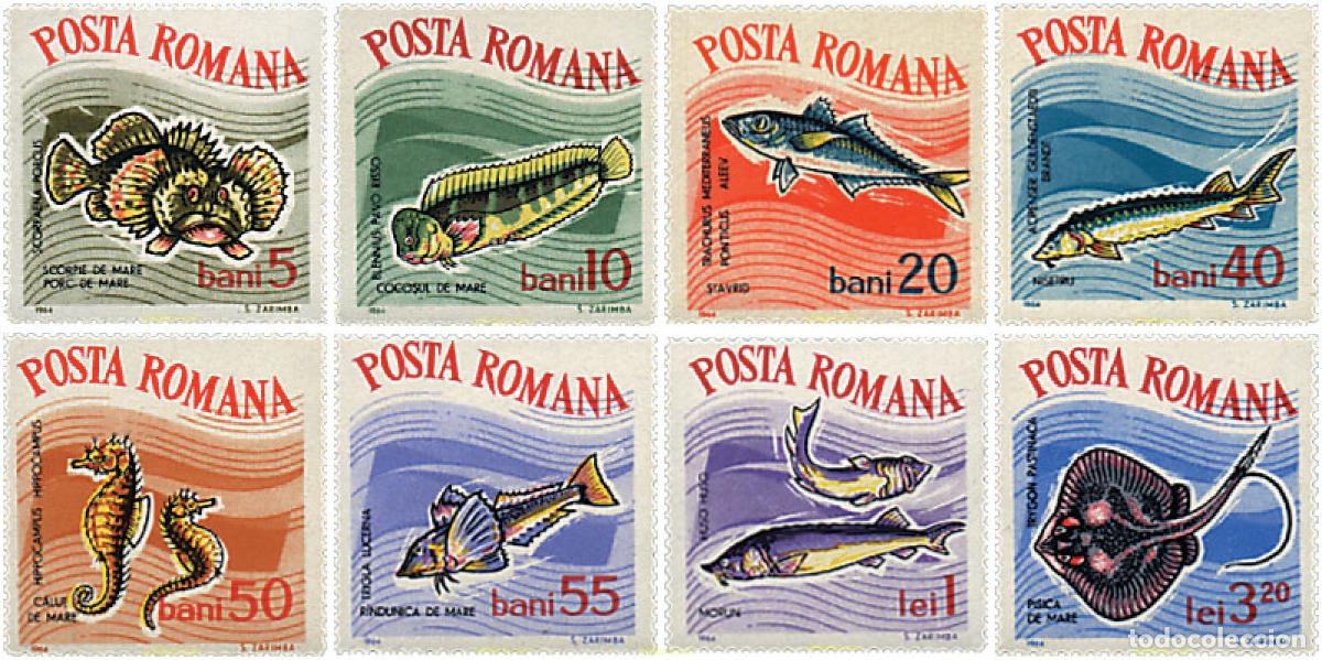 Sellos: 61911 MNH RUMANIA 1964 PECES DEL ACUARIO DE CONSTANZA