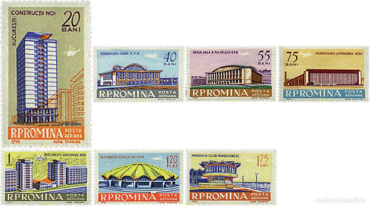 Sellos: 57467 MNH RUMANIA 1961 ARQUITECTURA MODERNA