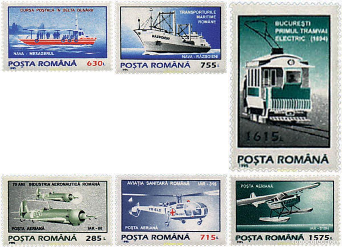 Sellos: 60492 MNH RUMANIA 1995 MEDIOS DE TRANSPORTE