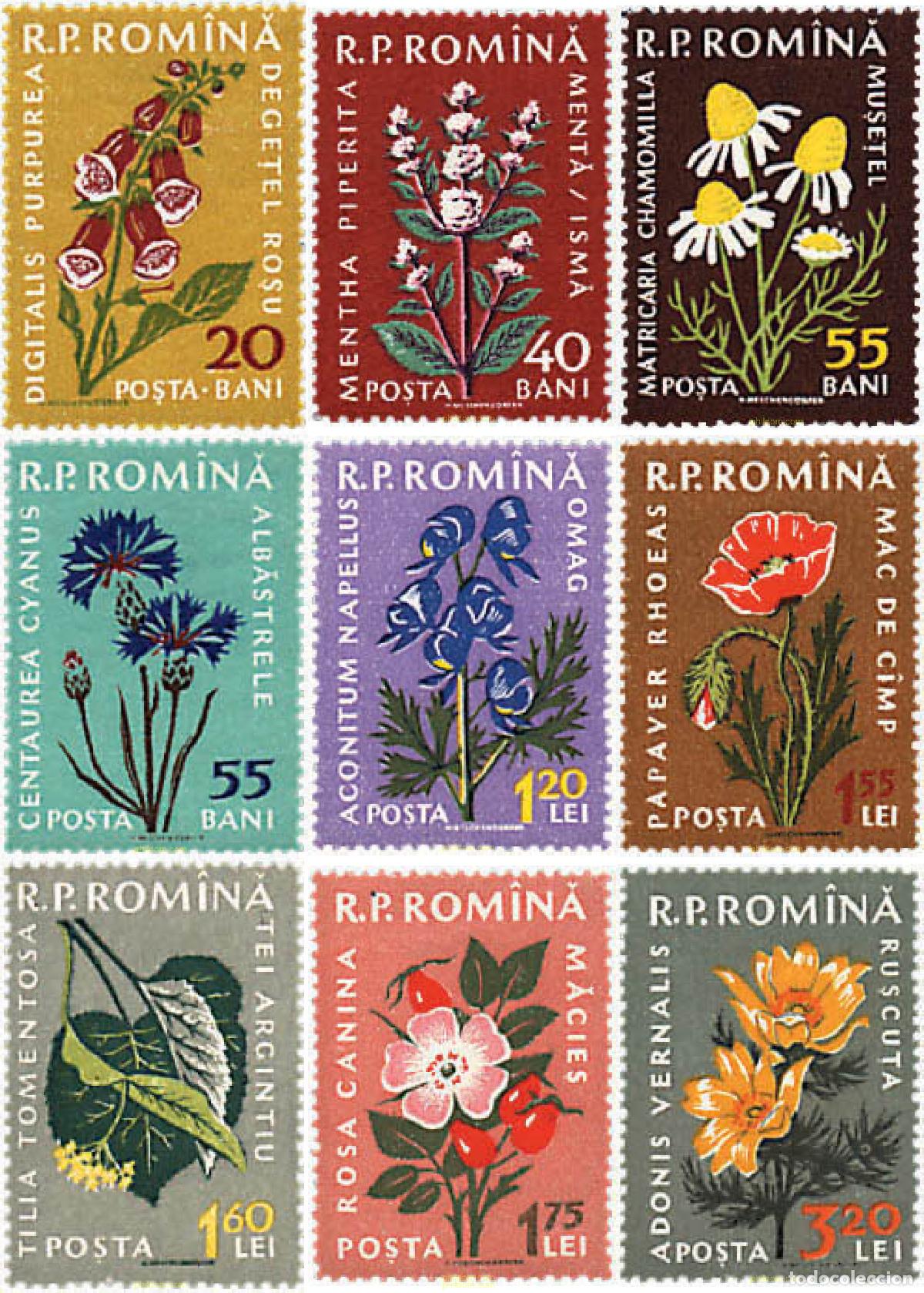 Sellos: 246787 HINGED RUMANIA 1959 PLANTAS MEDICINALES