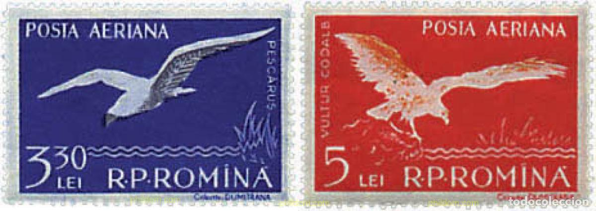 Sellos: 356221 MNH RUMANIA 1957 FAUNA DEL DELTA DEL DANUBIO