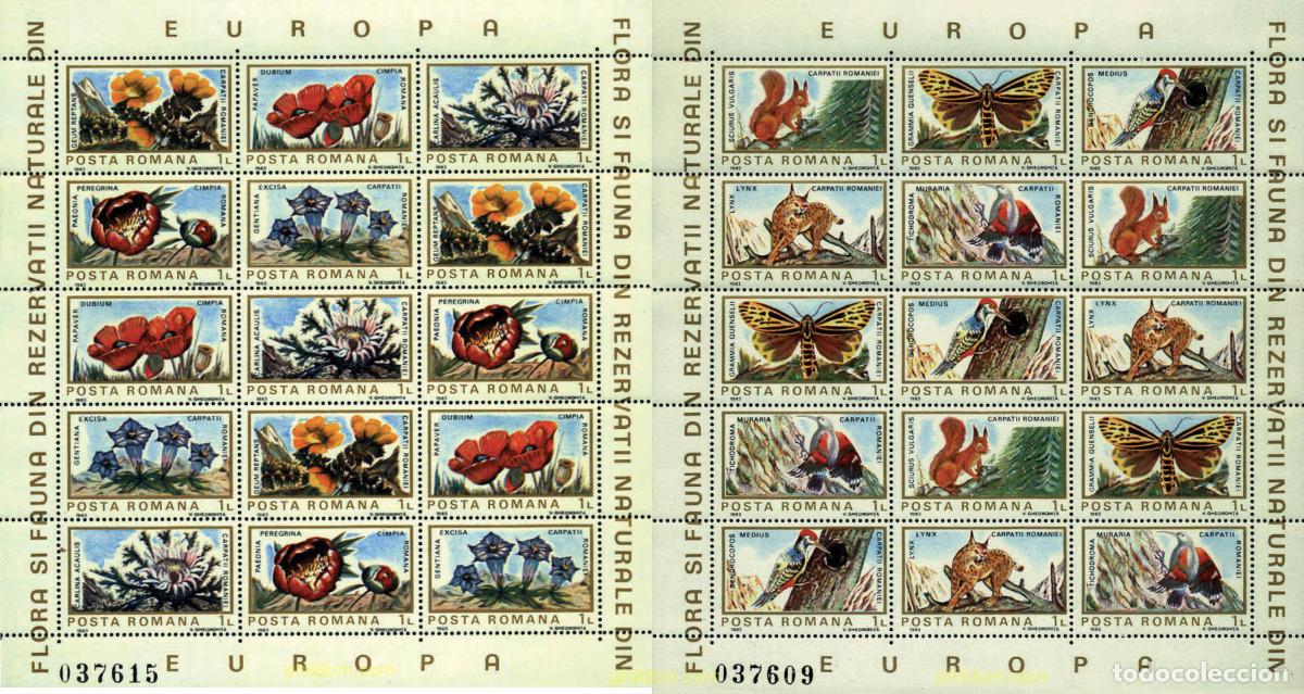 Sellos: 7600 MNH RUMANIA 1983 FAUNA Y FLORA EUROPEA